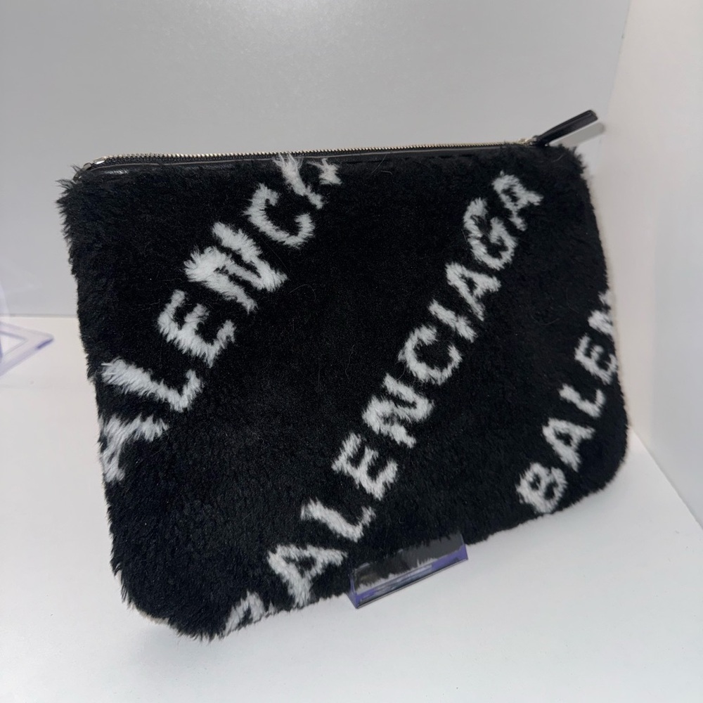Balenciaga Genuine Shearling Pouch
